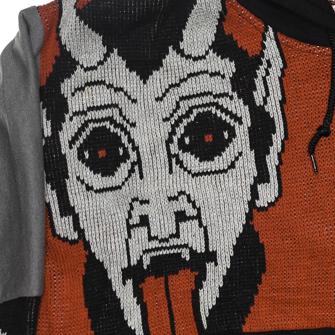 Hot Under the Collar Tapestry Patch Hoodie — Kitsch Devil Folk-Horror Upcycled Pop-Art Jacket