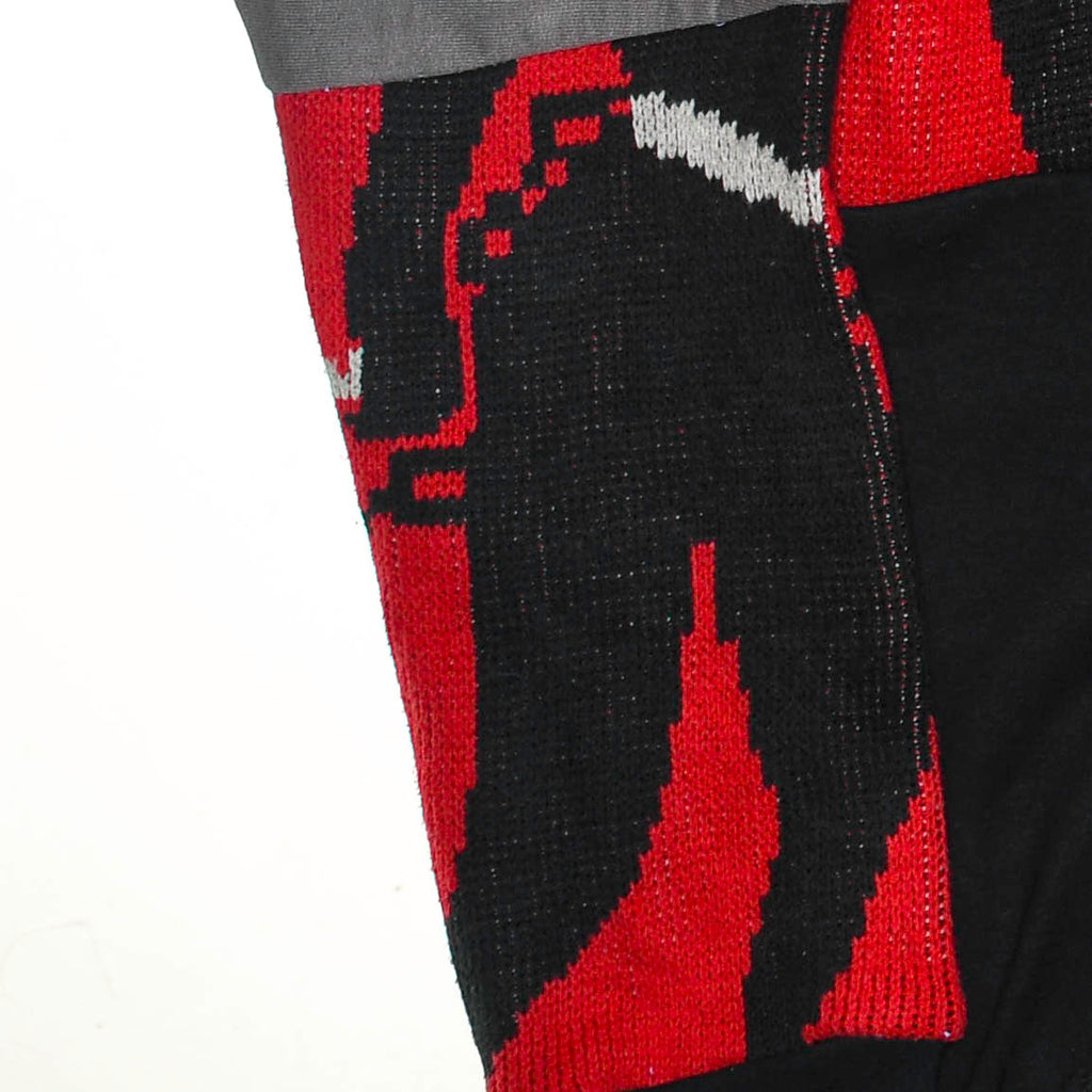 Hot Under the Collar Tapestry Patch Hoodie — Kitsch Devil Folk-Horror Upcycled Pop-Art Jacket