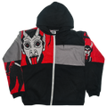 Hot Under the Collar Tapestry Patch Hoodie — Kitsch Devil Folk-Horror Upcycled Pop-Art Jacket