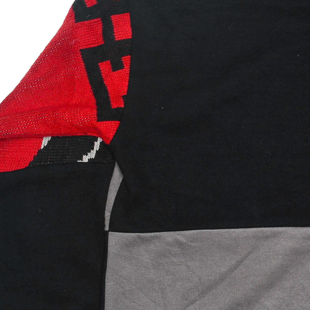 Hot Under the Collar Tapestry Patch Hoodie — Kitsch Devil Folk-Horror Upcycled Pop-Art Jacket