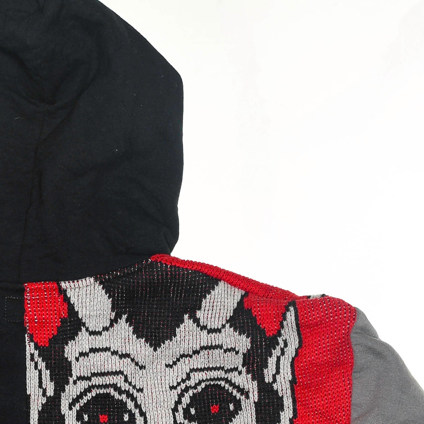 Hot Under the Collar Tapestry Patch Hoodie — Kitsch Devil Folk-Horror Upcycled Pop-Art Jacket