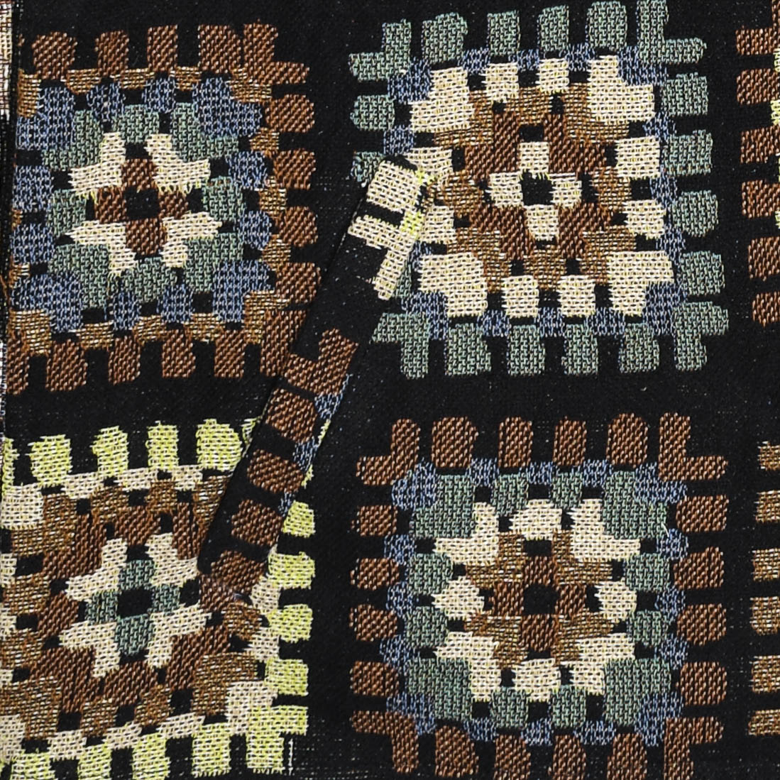 Lunar Garden Heirloom Tapestry Zip Coat — Moon Phase & Granny Square Hoodie