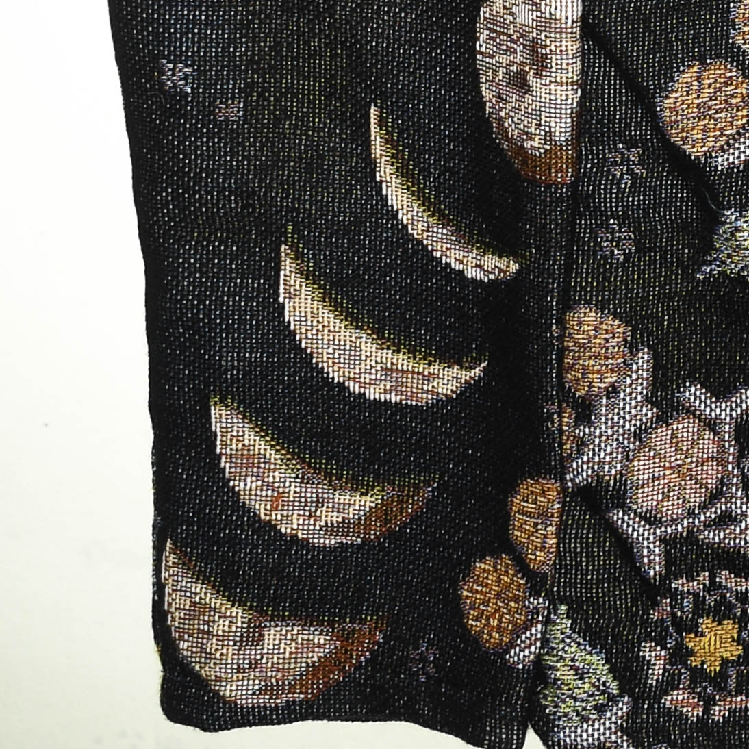 Lunar Garden Heirloom Tapestry Zip Coat — Moon Phase & Granny Square Hoodie