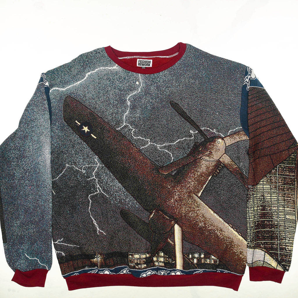 War Plane Full Tapestry Panel Pullover