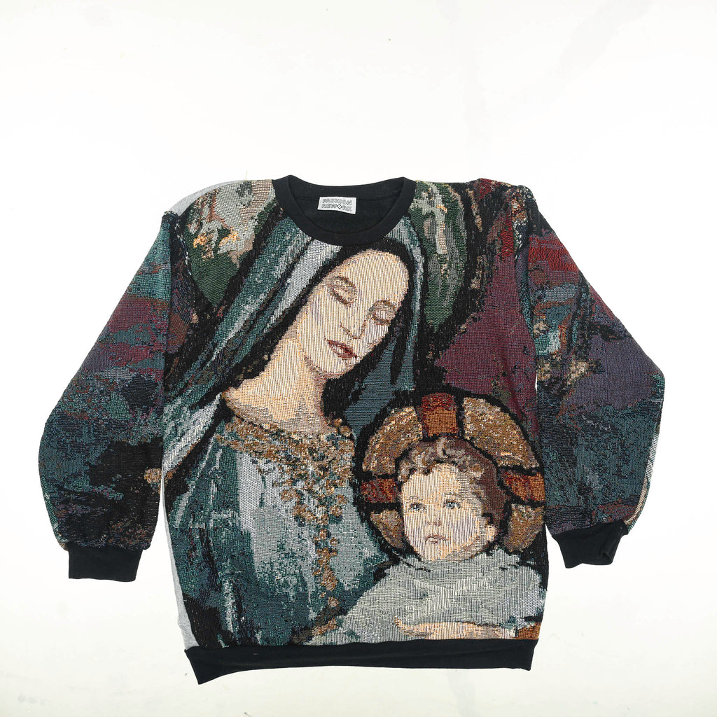Mother Mary & Jesus Tapestry Panel Pullover