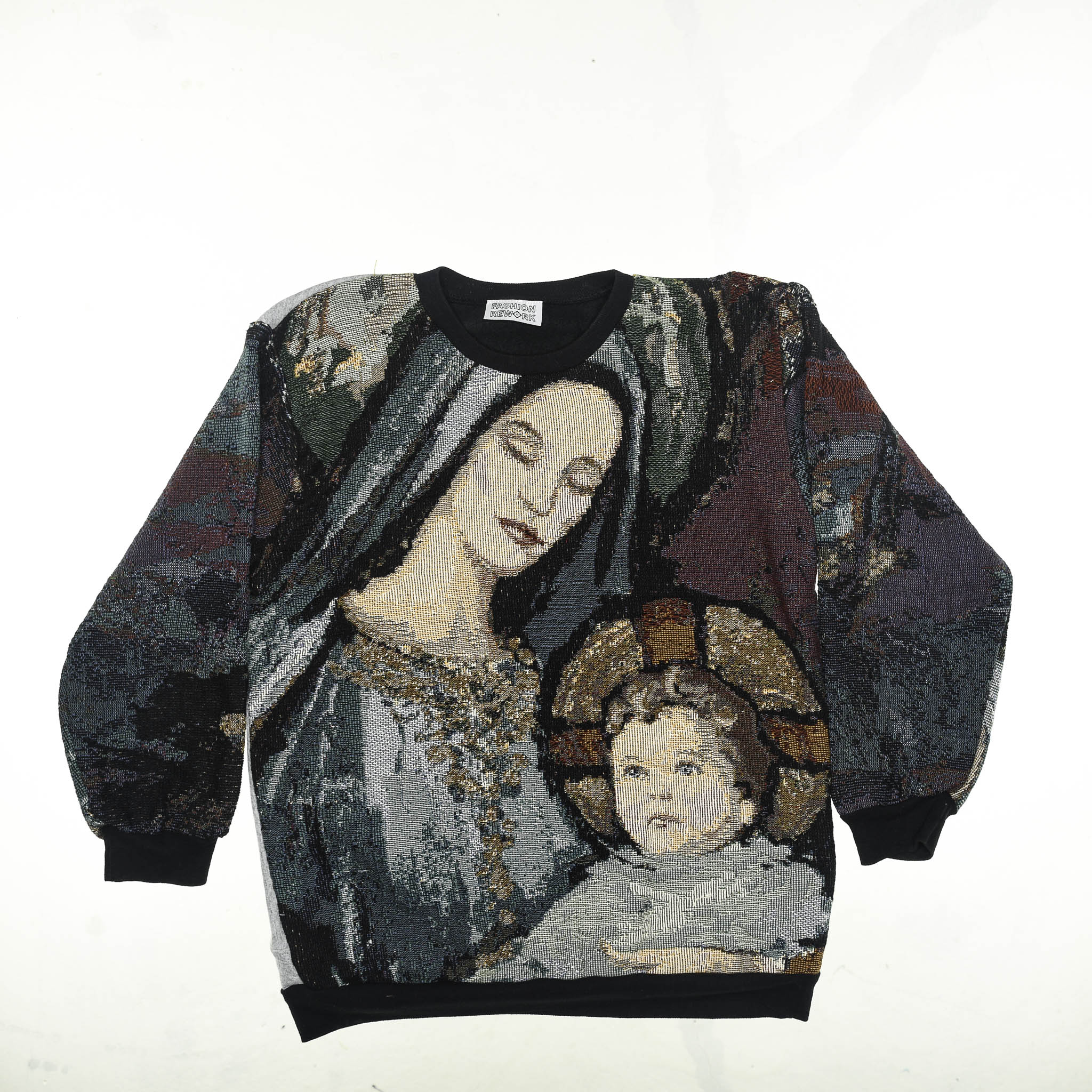 Mother Mary & Jesus Tapestry Panel Pullover