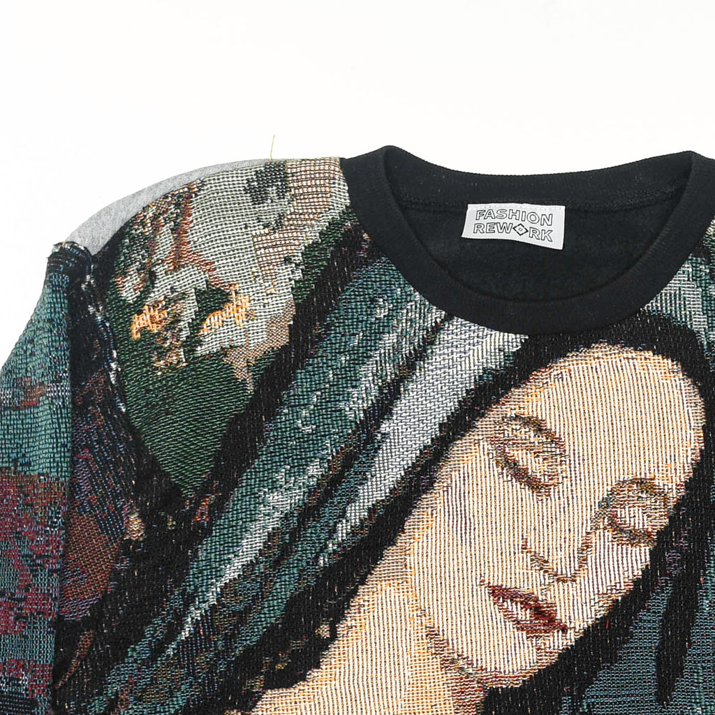 Mother Mary & Jesus Tapestry Panel Pullover