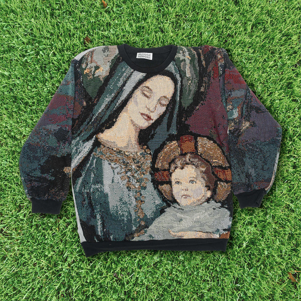 Mother Mary & Jesus Tapestry Panel Pullover