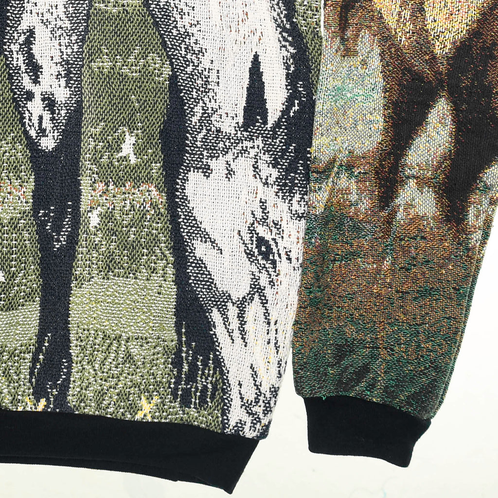 Horse Stable Tapestry Panel Pullover