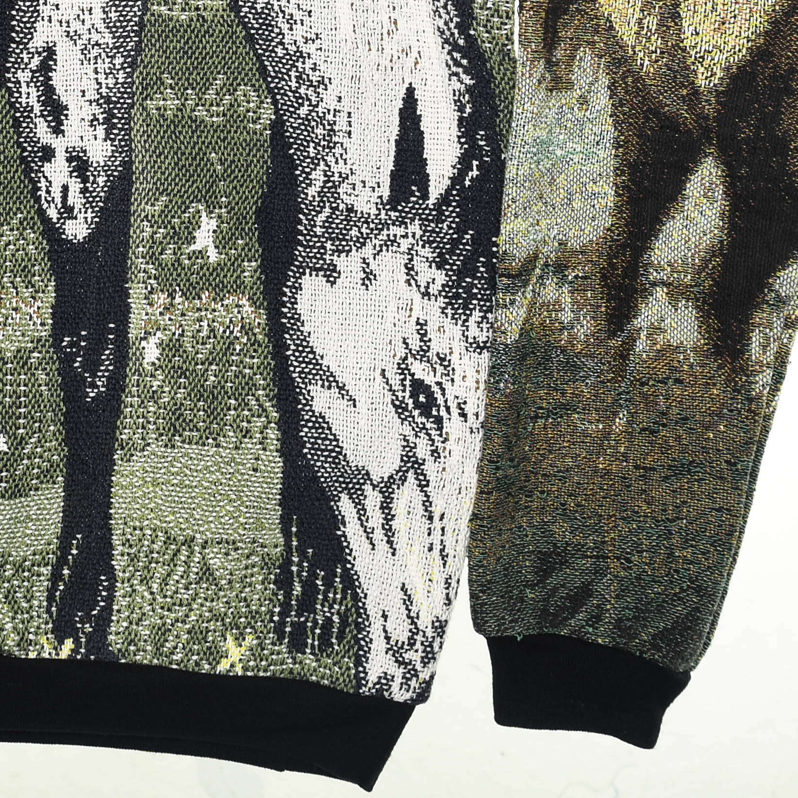 Horse Stable Tapestry Panel Pullover