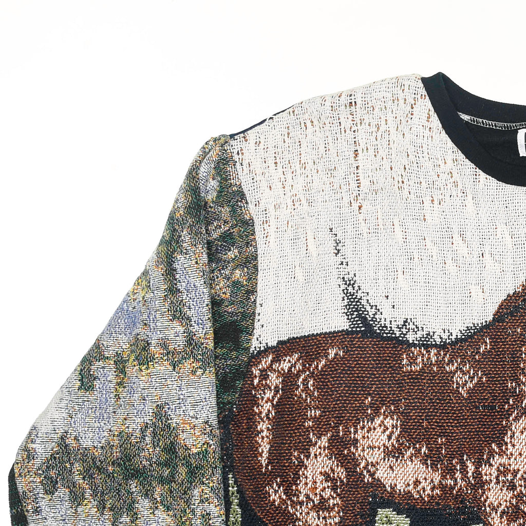 Horse Stable Tapestry Panel Pullover