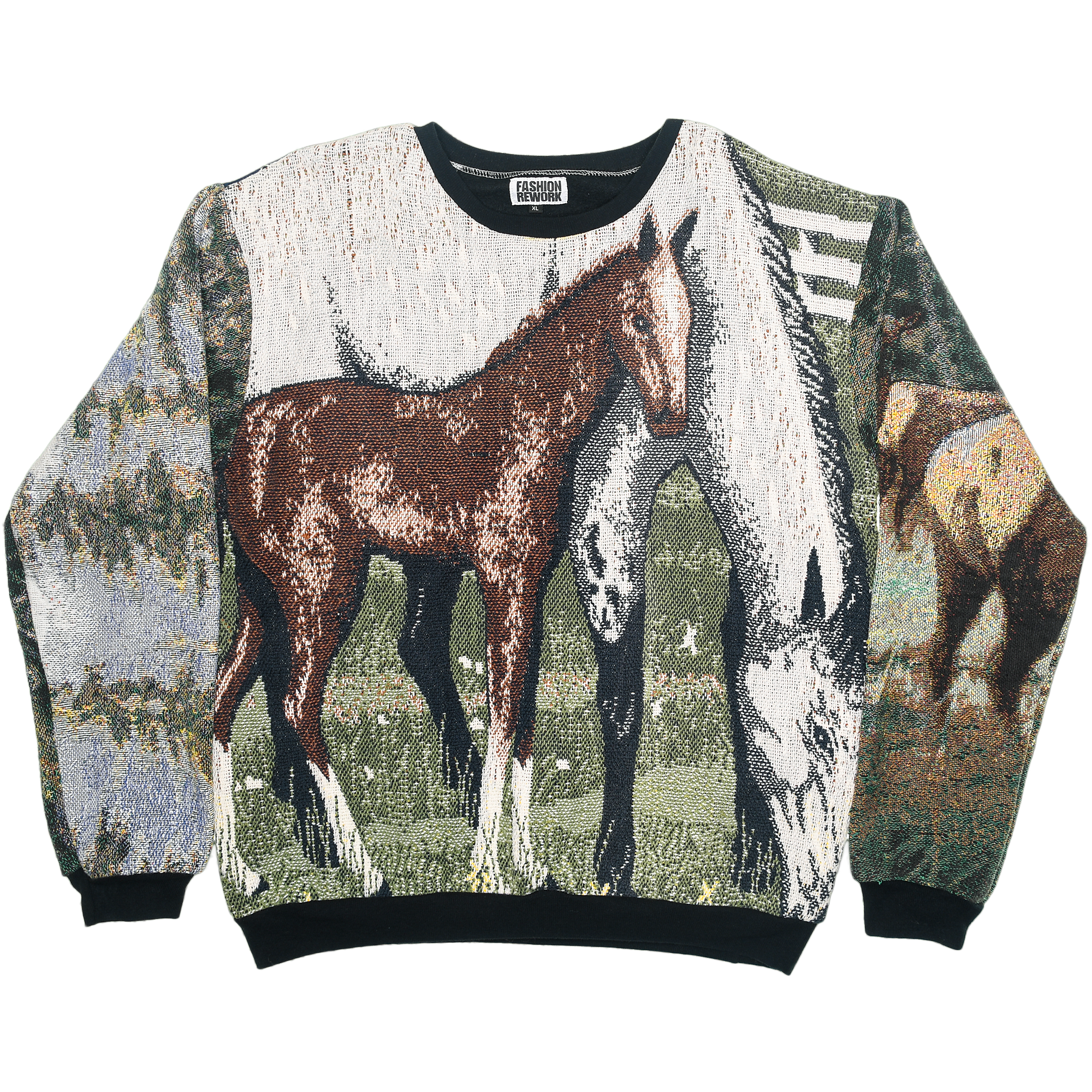 Horse Stable Full Tapestry Panel Pullover