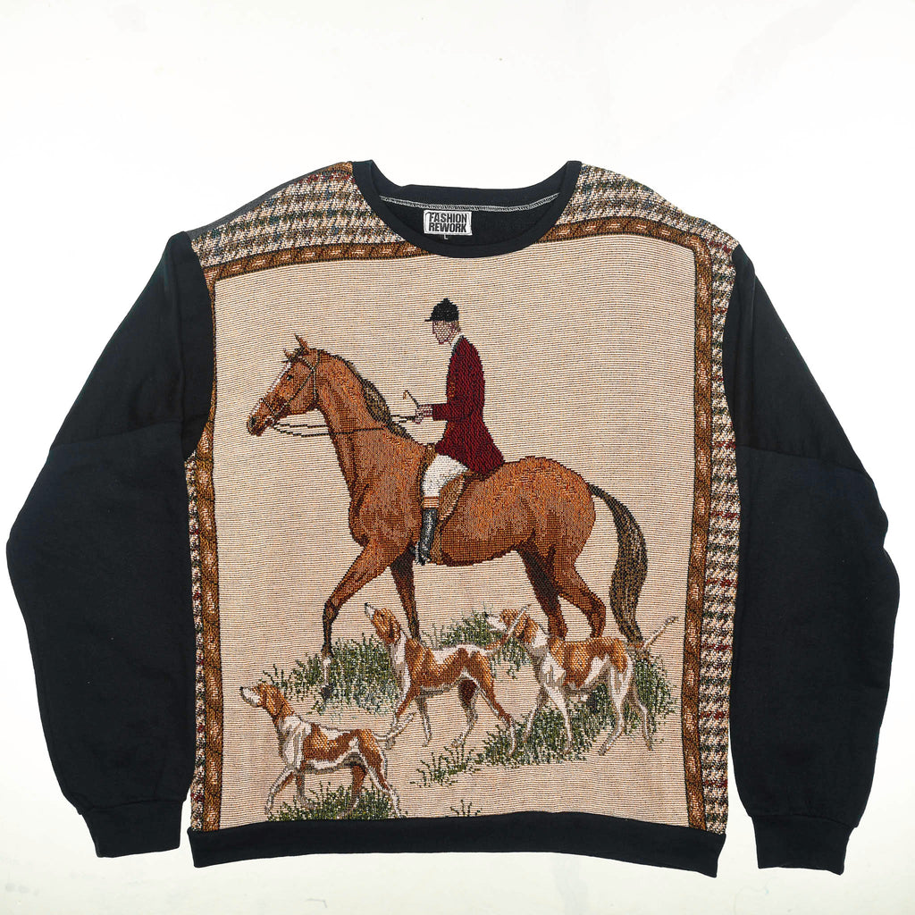 Equestrian Horse Panel Pullover