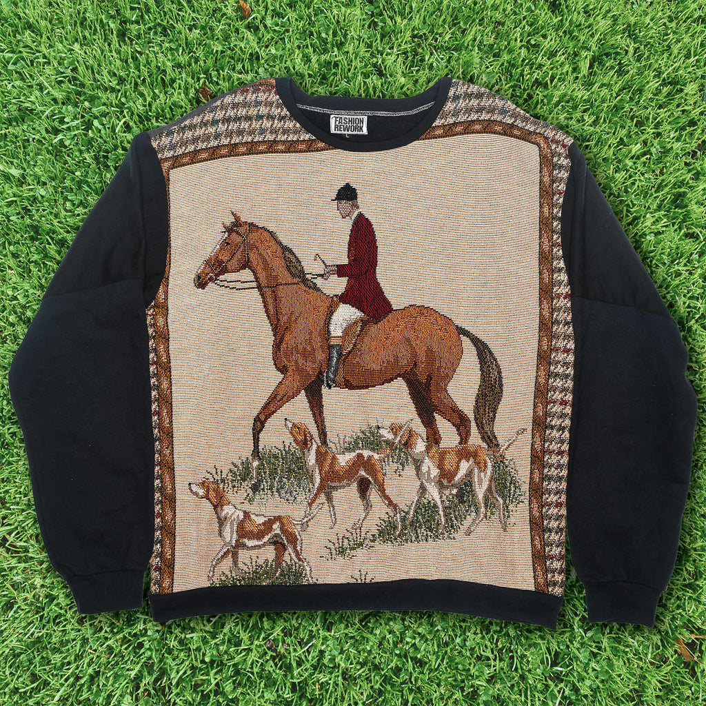 Equestrian Horse Panel Pullover