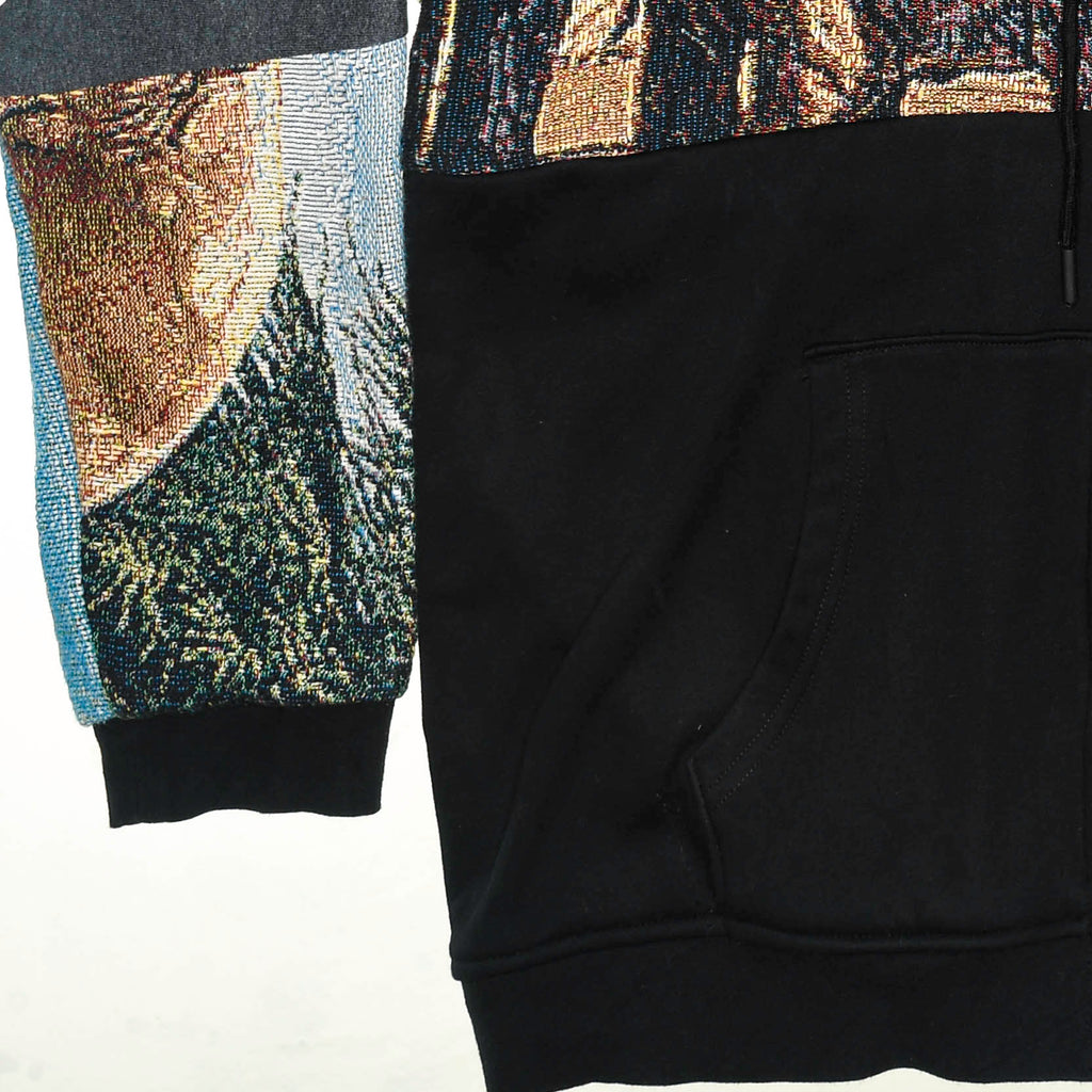 Safari Elephant Patchwork Tapestry Zip Up Hoodie