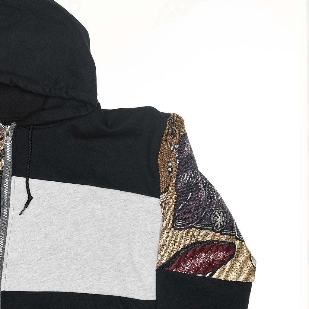 Footwear Patchwork Tapestry Zip Hoodie