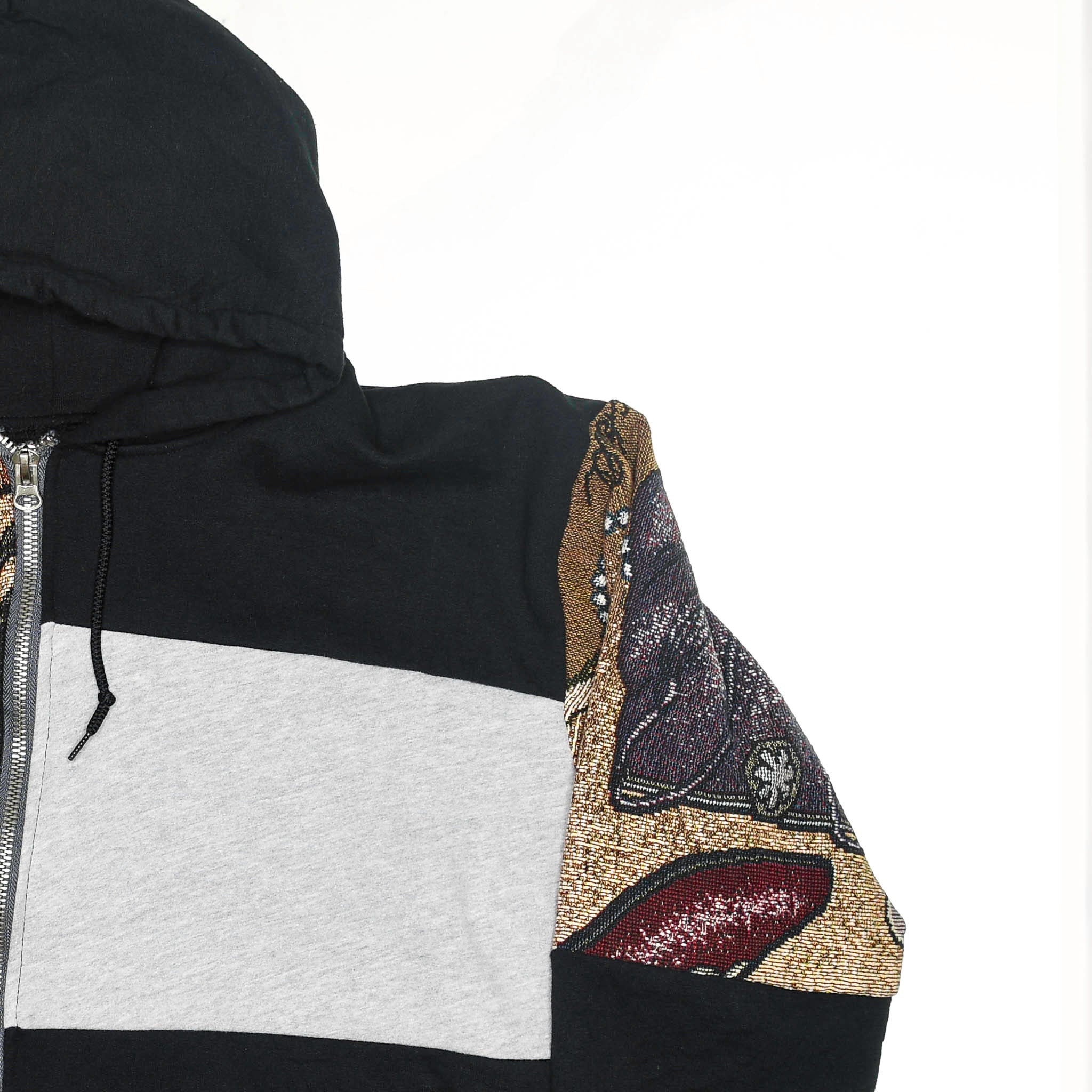 Footwear Patchwork Tapestry Zip Hoodie
