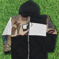 Footwear Patchwork Tapestry Zip Hoodie