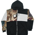 Footwear Patchwork Tapestry Zip Hoodie