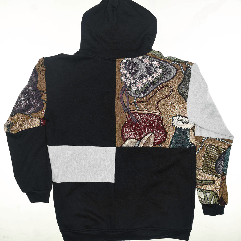 Footwear Patchwork Tapestry Zip Hoodie