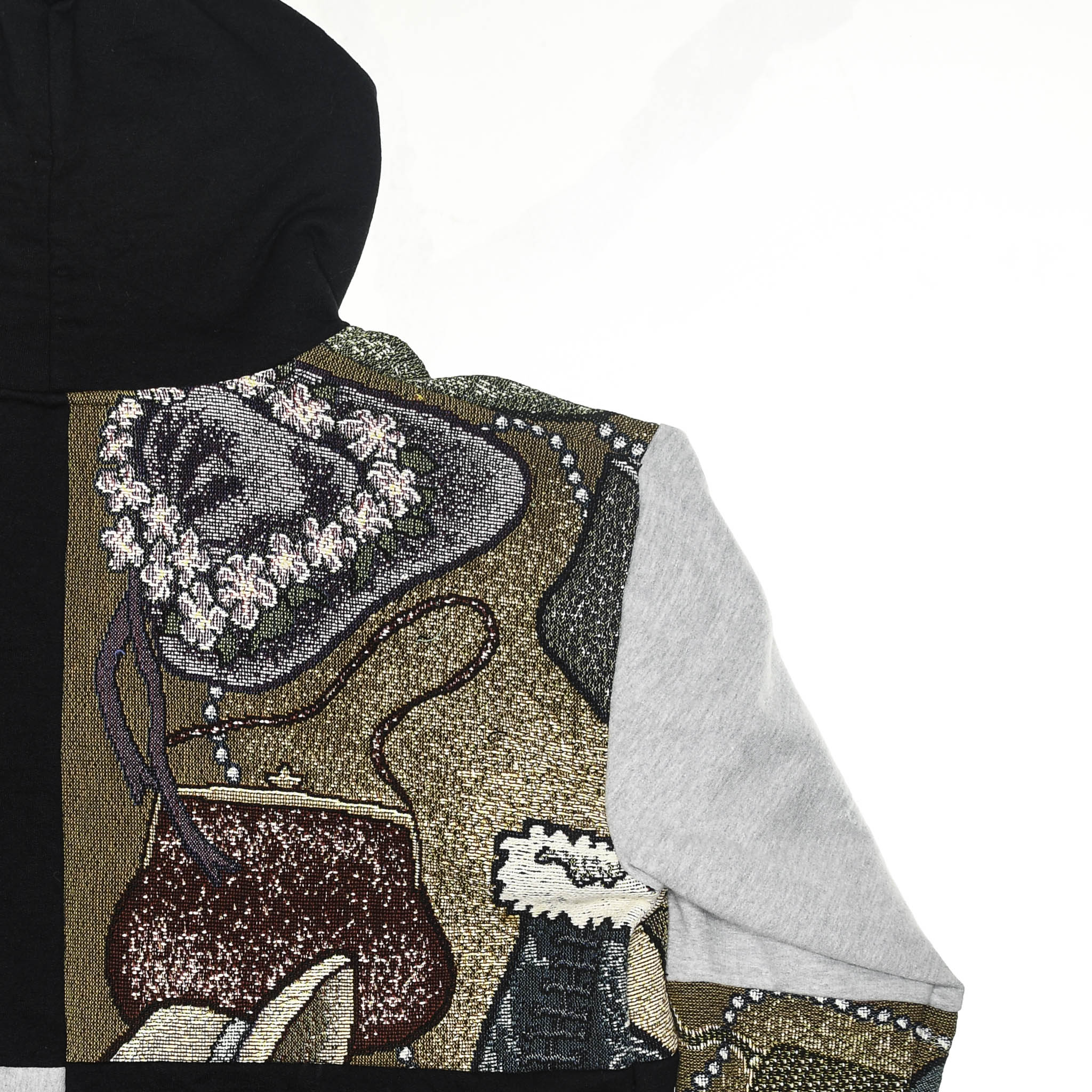 Footwear Patchwork Tapestry Zip Hoodie