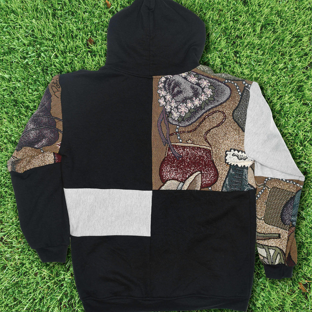 Footwear Patchwork Tapestry Zip Hoodie