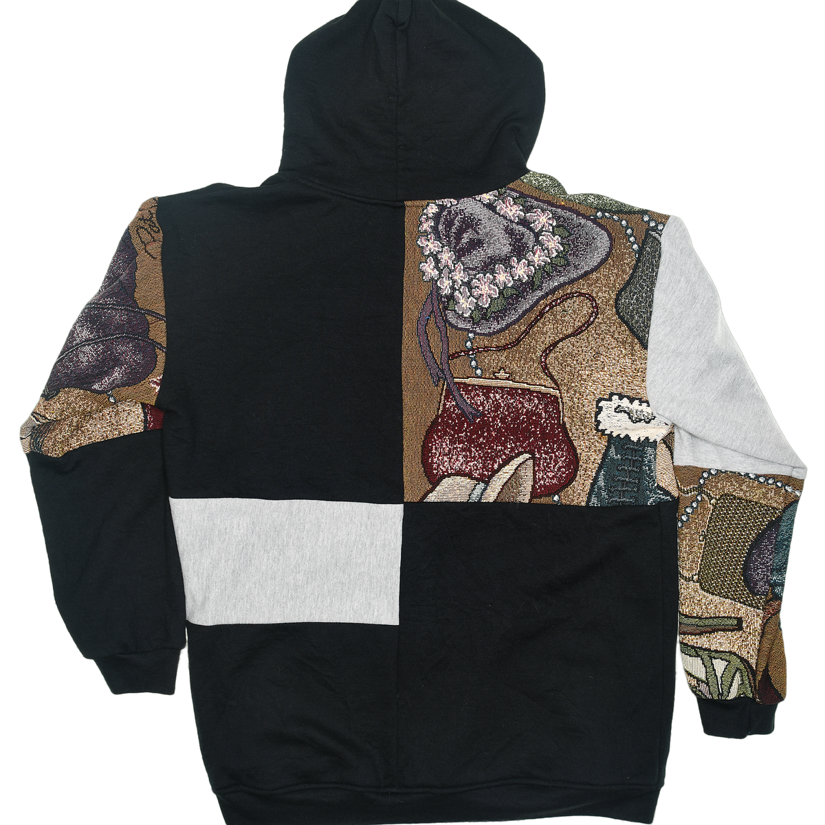 Footwear Patchwork Tapestry Zip Hoodie