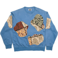 Damask Appliqué Statement Amoeba Tapestry Pullover