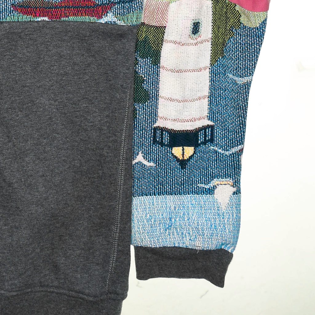 Lighthouse Patchwork Tapestry Zip Up Hoodie