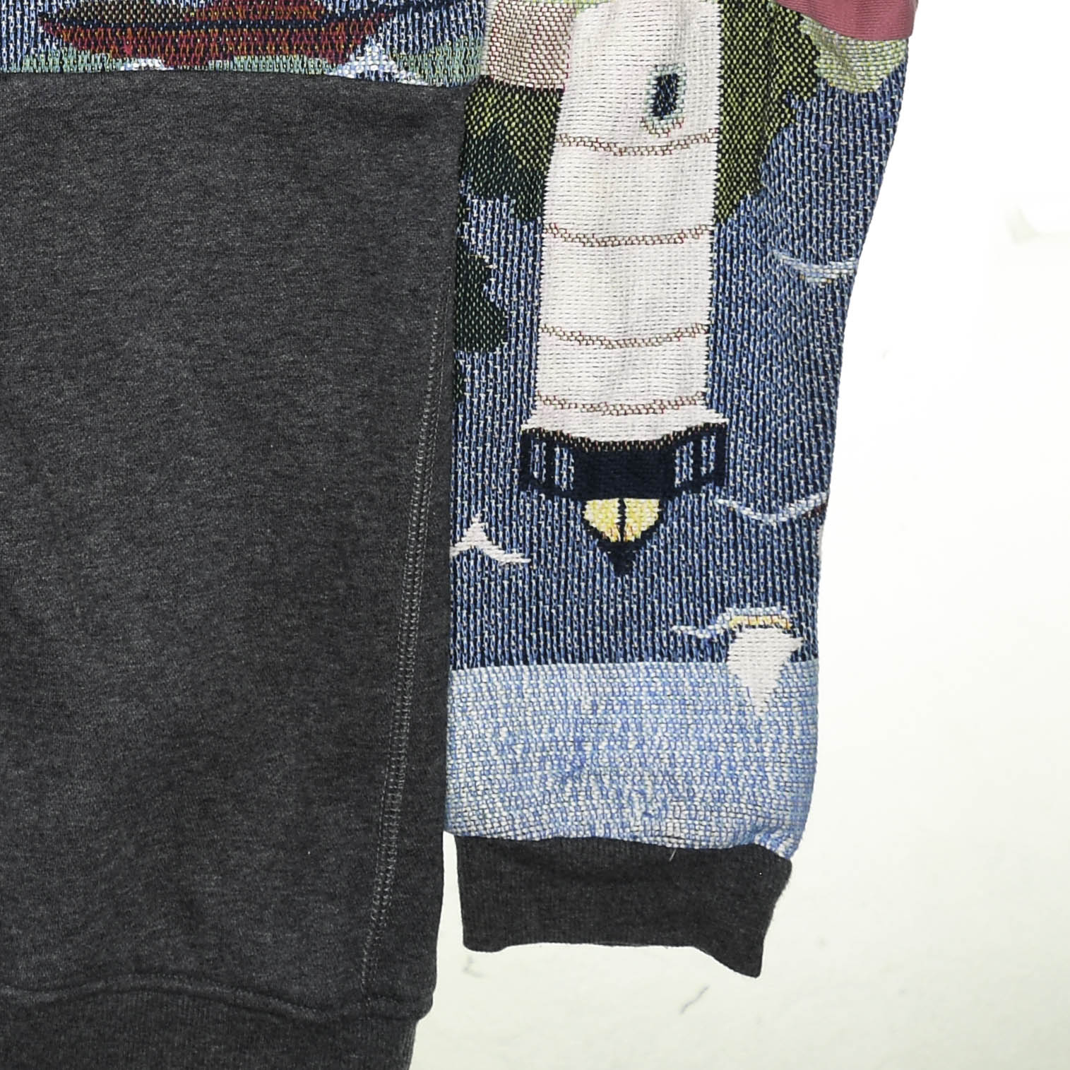 Lighthouse Patchwork Tapestry Zip Up Hoodie