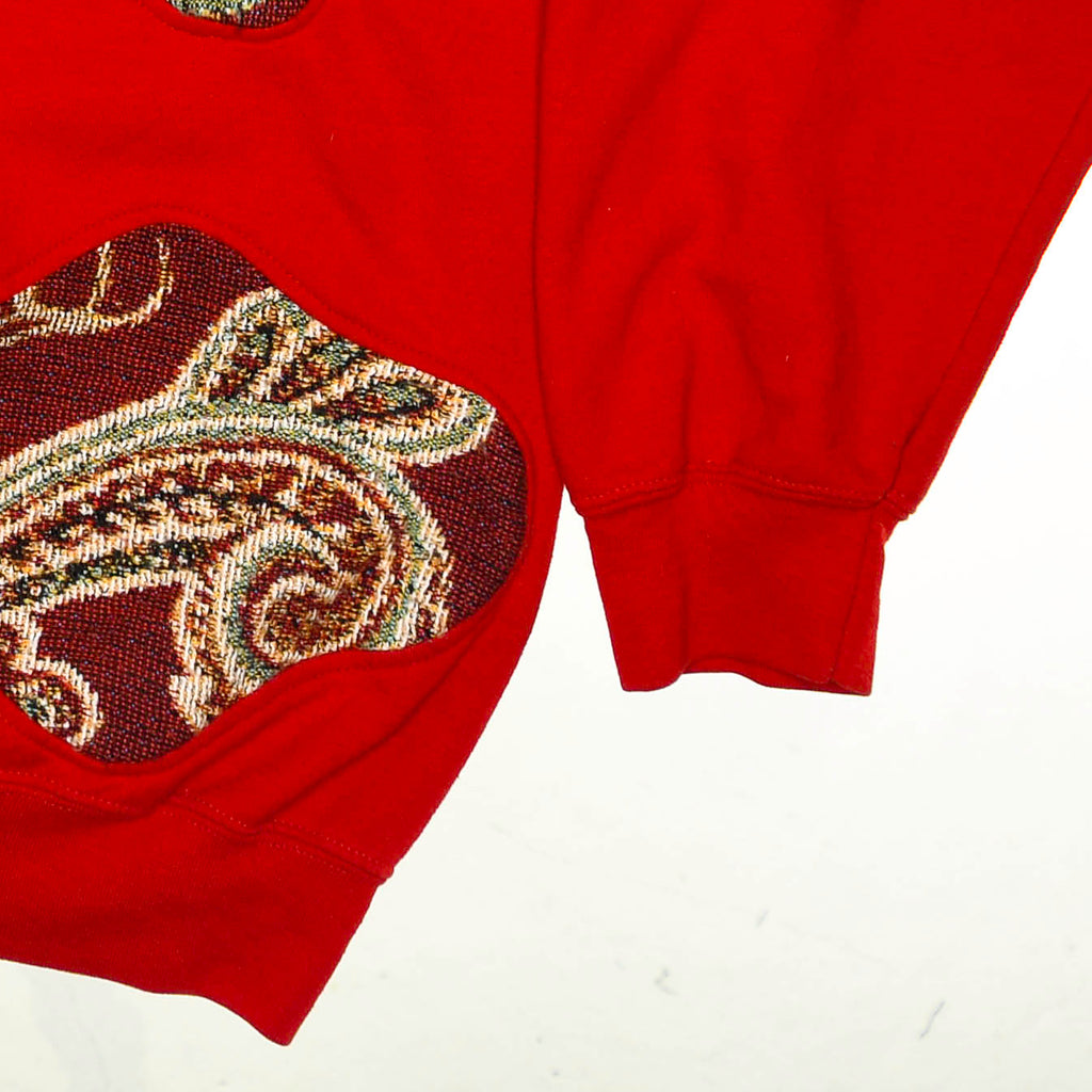 Red Paisley Amoeba Tapestry Pullover