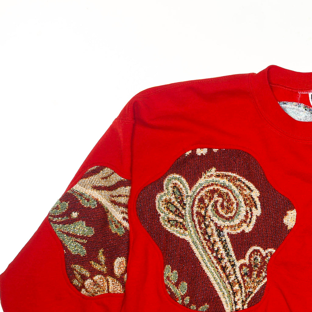 Red Paisley Amoeba Tapestry Pullover