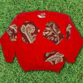Red Paisley Amoeba Tapestry Pullover
