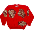 Red Paisley Amoeba Tapestry Pullover