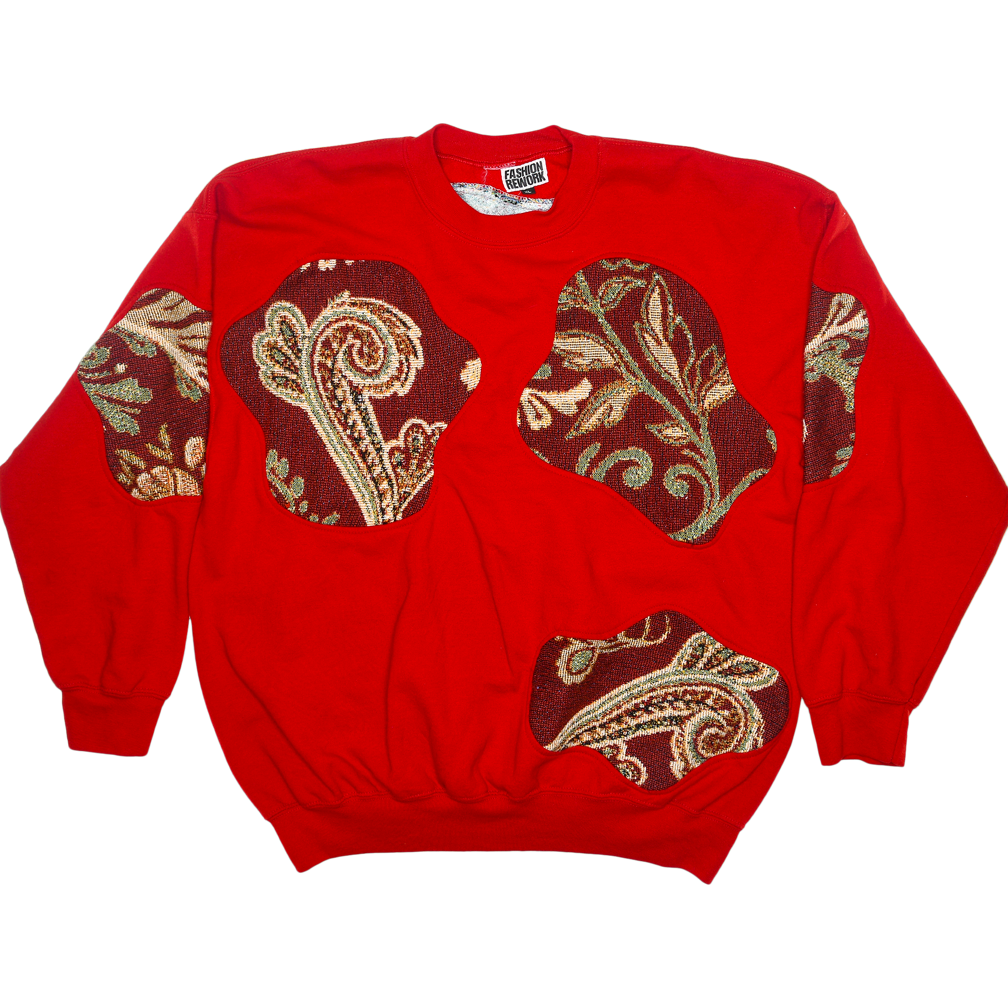 Red Paisley Amoeba Tapestry Pullover
