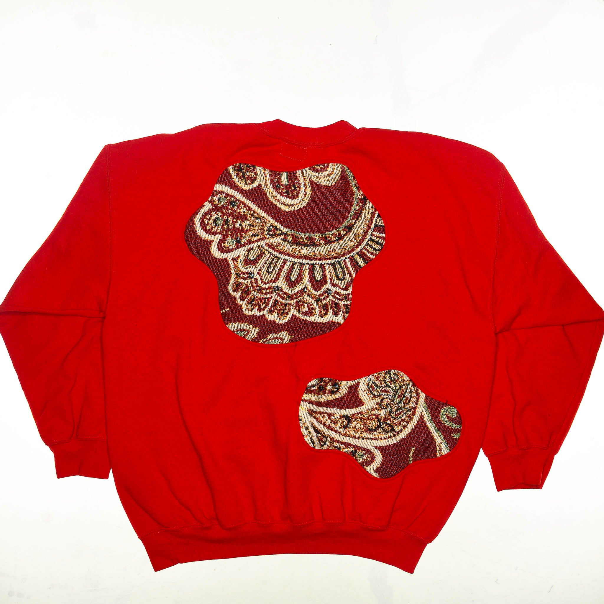 Red Paisley Amoeba Tapestry Pullover