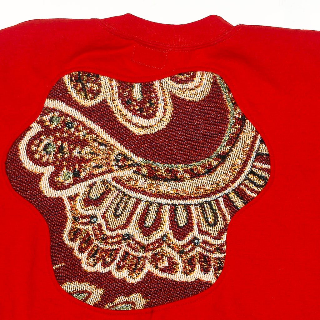 Red Paisley Amoeba Tapestry Pullover