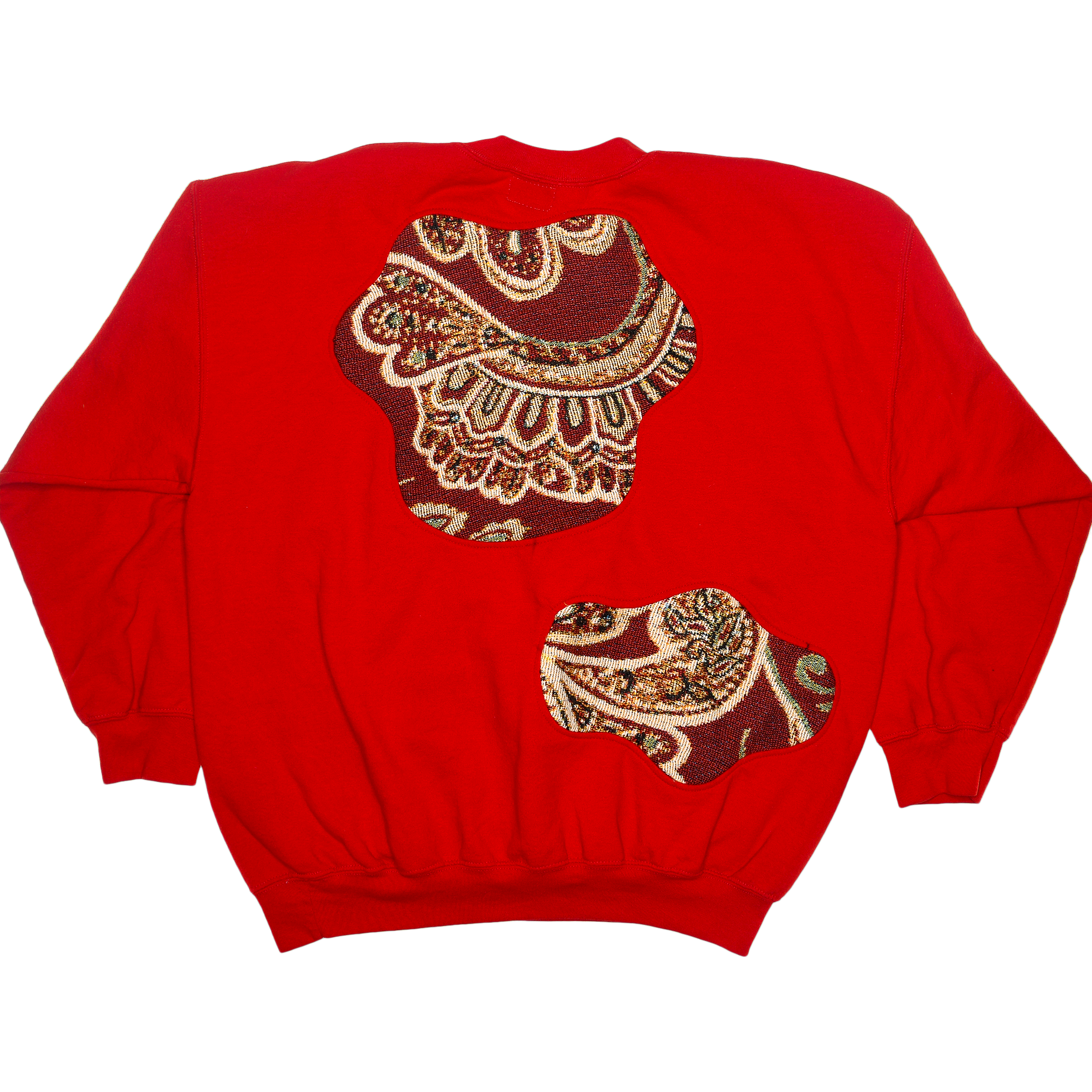 Red Paisley Amoeba Tapestry Pullover
