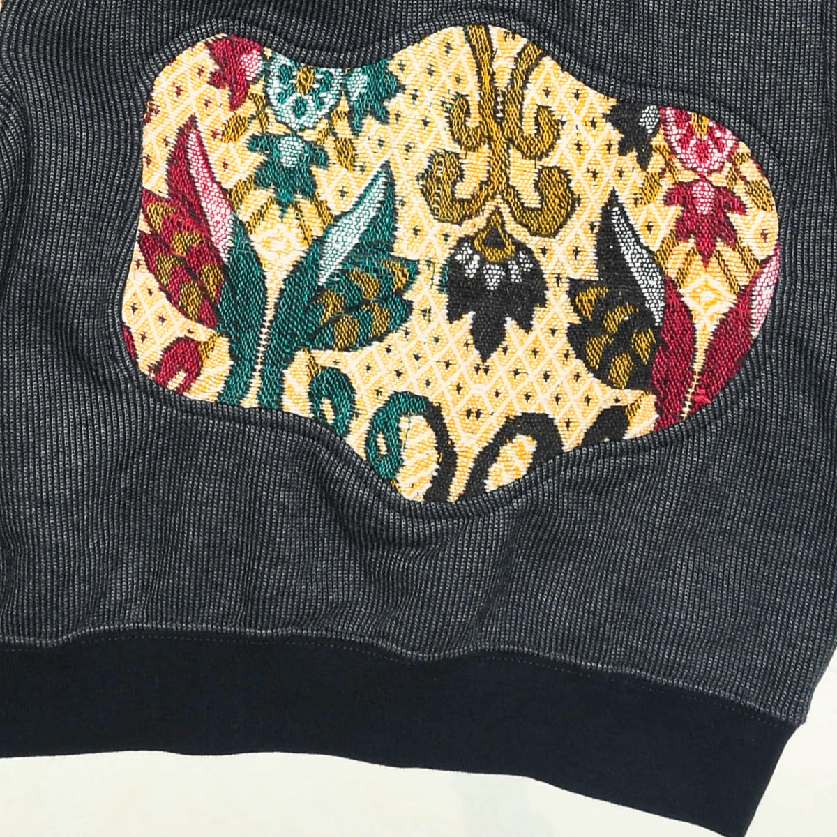 Ornate Paisley Appliqué Amoeba Tapestry Pullover