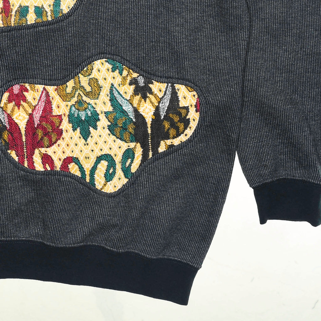 Ornate Paisley Appliqué Amoeba Tapestry Pullover