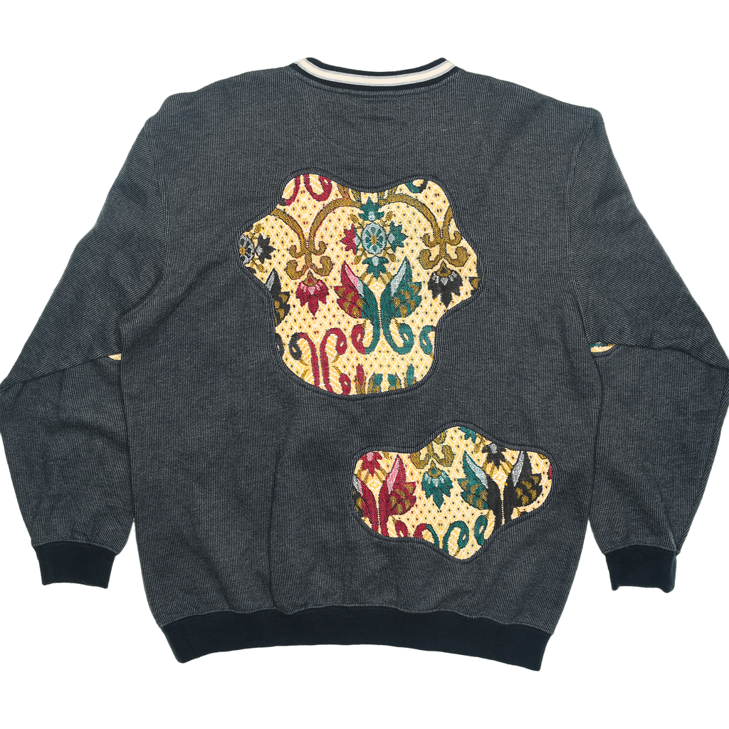 Ornate Paisley Appliqué Amoeba Tapestry Pullover