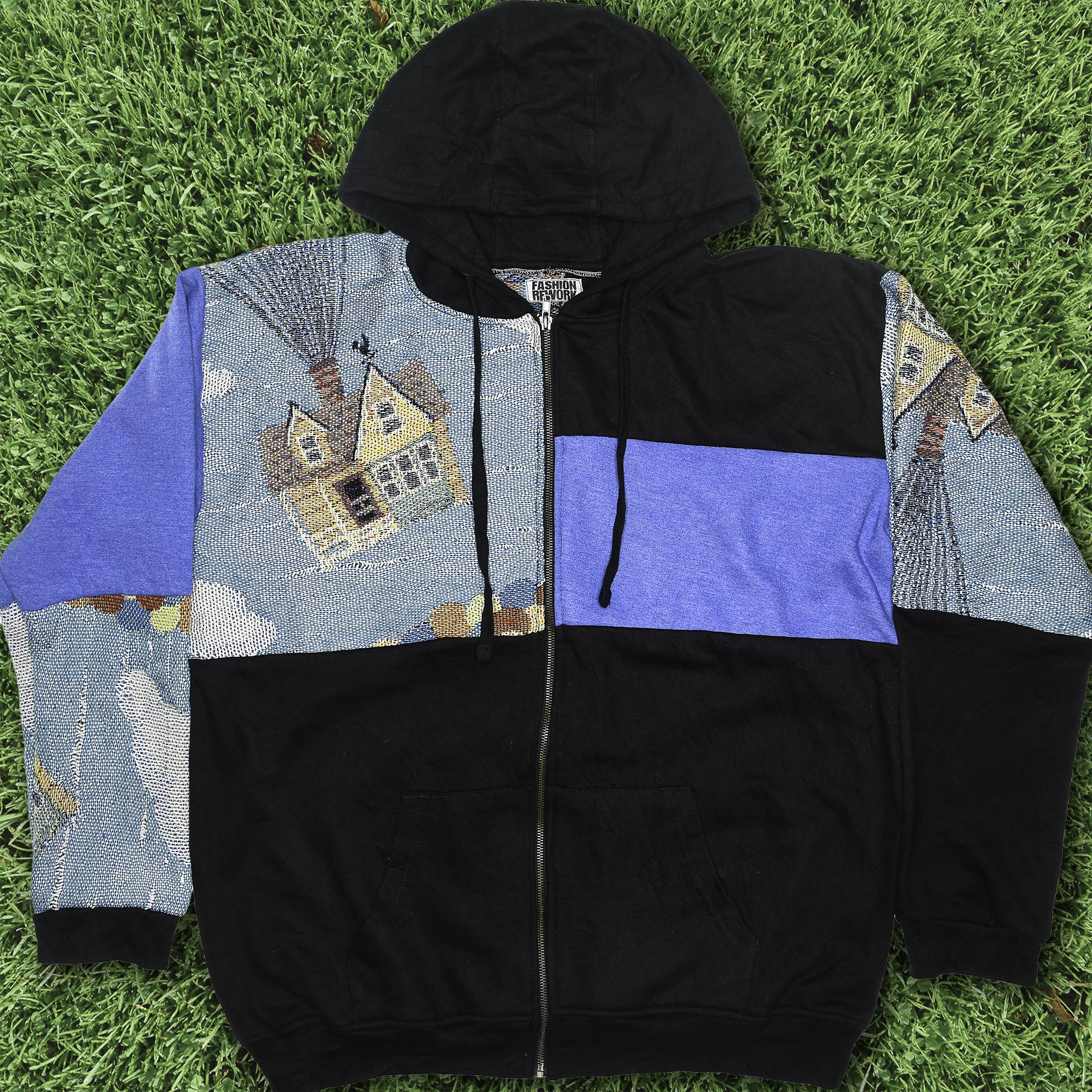 Disney "Up" Patchwork Tapestry Zip Up Hoodie