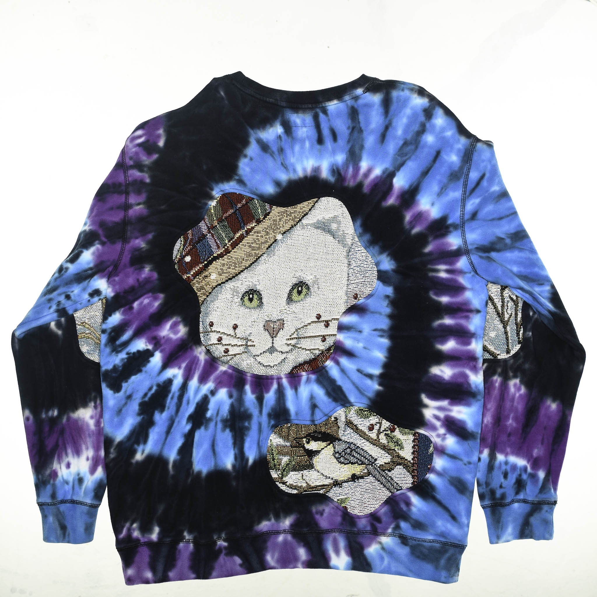 Galaxy Tie Dye Cat Amoeba Tapestry Pullover