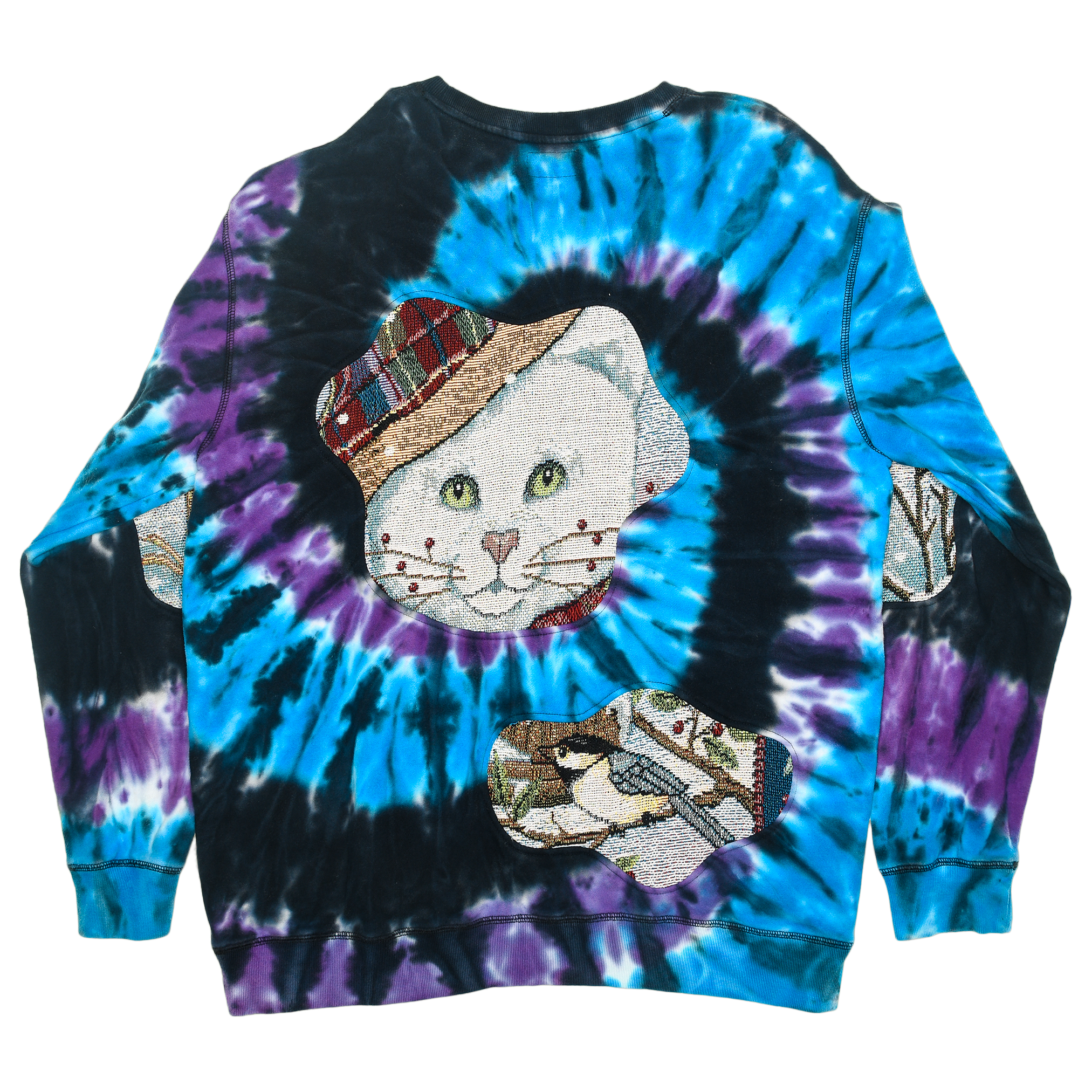 Galaxy Tie Dye Cat Amoeba Tapestry Pullover