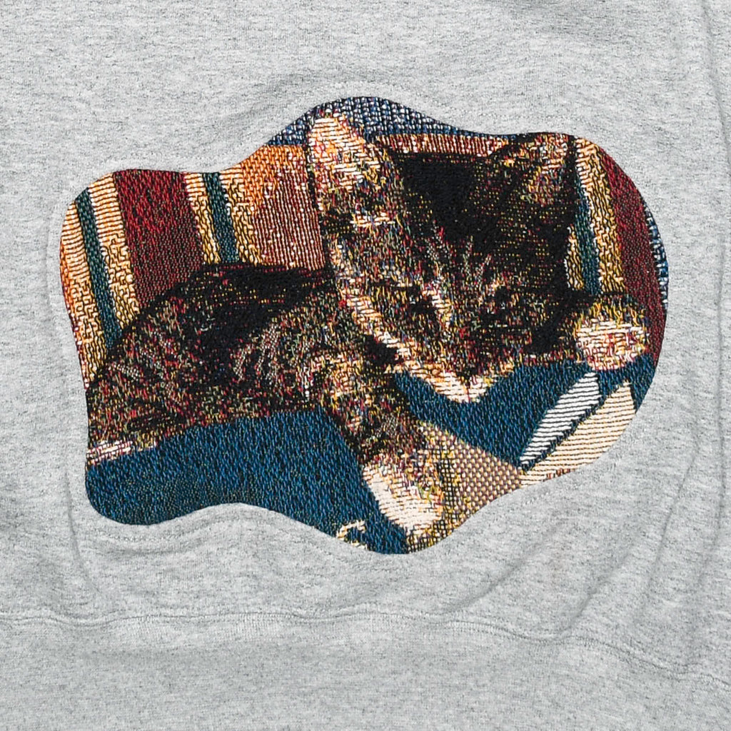 Gray Funny Cat Amoeba Tapestry Pullover