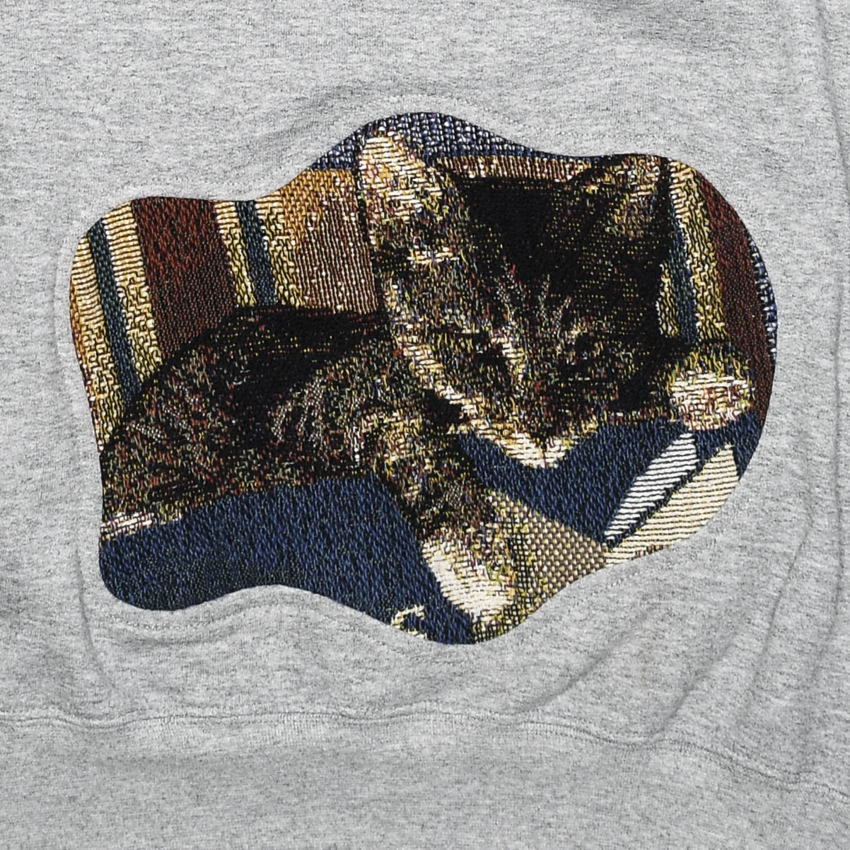 Gray Funny Cat Amoeba Tapestry Pullover