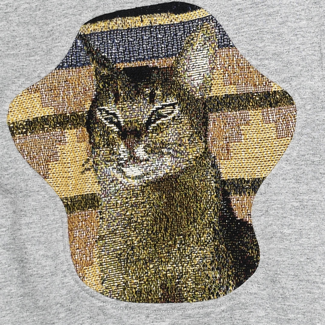 Gray Funny Cat Amoeba Tapestry Pullover