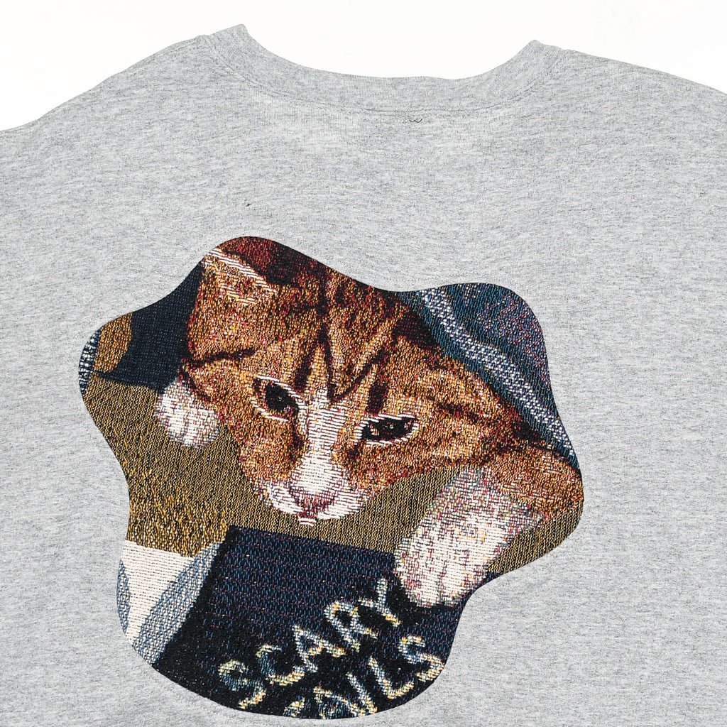 Gray Funny Cat Amoeba Tapestry Pullover