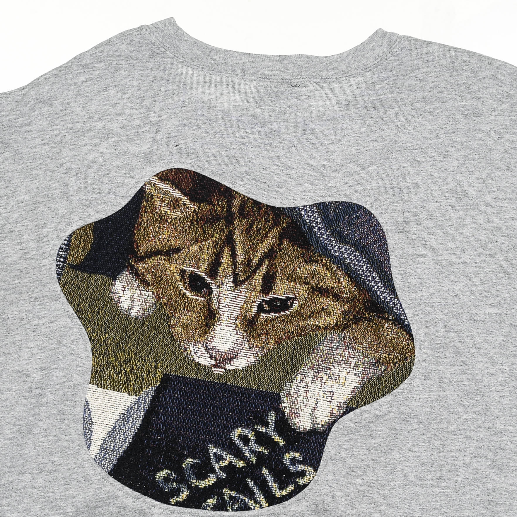 Gray Funny Cat Amoeba Tapestry Pullover