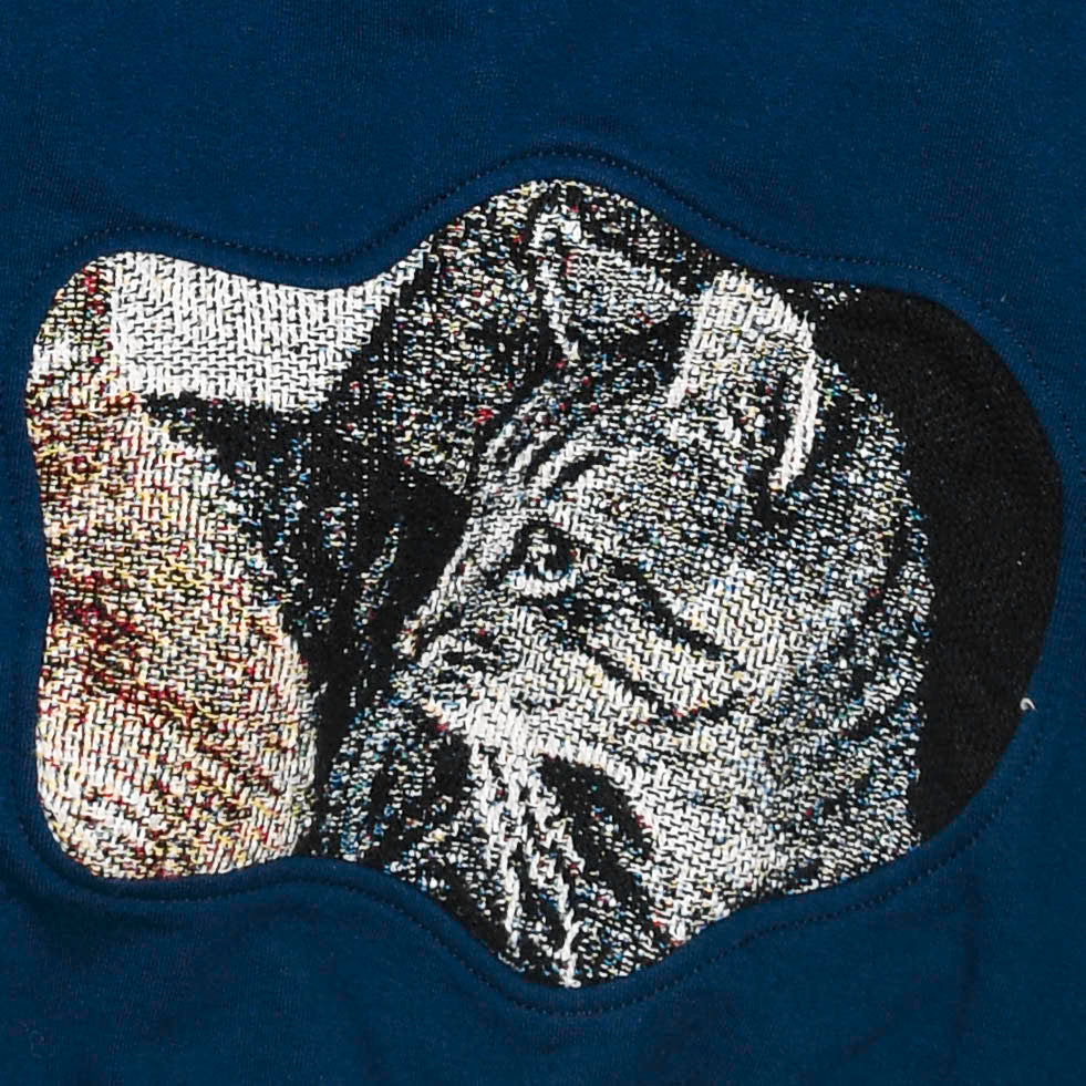 Navy Blue Cat Amoeba Tapestry Pullover